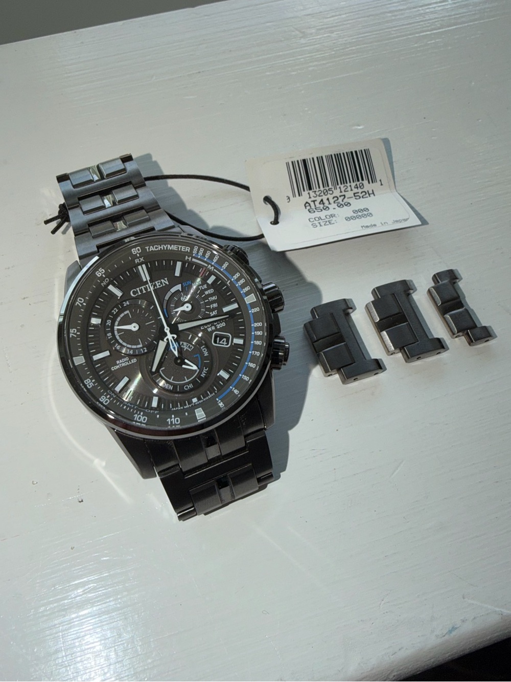 Citizen Eco-Drive Men's PCAT Gray Stainless Steel Bracelet Watch 43mm